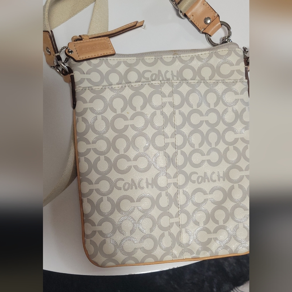 Coach Beige and Tan Crossbody Bag - Picture 2 of 7